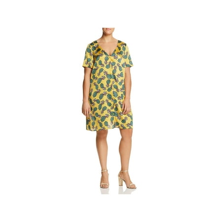 Glamorous Womens Pineapple Printed Short Sleeves Shift Dress