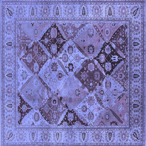 Ahgly Company Indoor Square Oriental Blue Industrial Area Rugs, 5' Square
