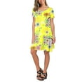 thumbnail image 3 of Outfmvch Fall Dresses Womens Dresses Yellow Dress Women Summer Short Sleeve Sunflower Printed Pockets Sundress Casual Swing Dress Womens Dresses Yellow 2Xl, 3 of 8