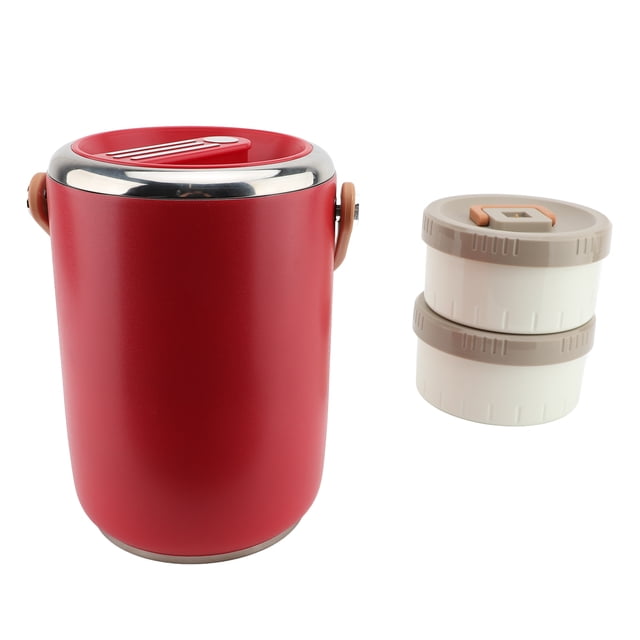 Stainless Steel Lunch Box,2L 304 Stainless Steel Stackable Portable Insulated Lunch Box Hot Food Jar with Sealed Lids for Adults