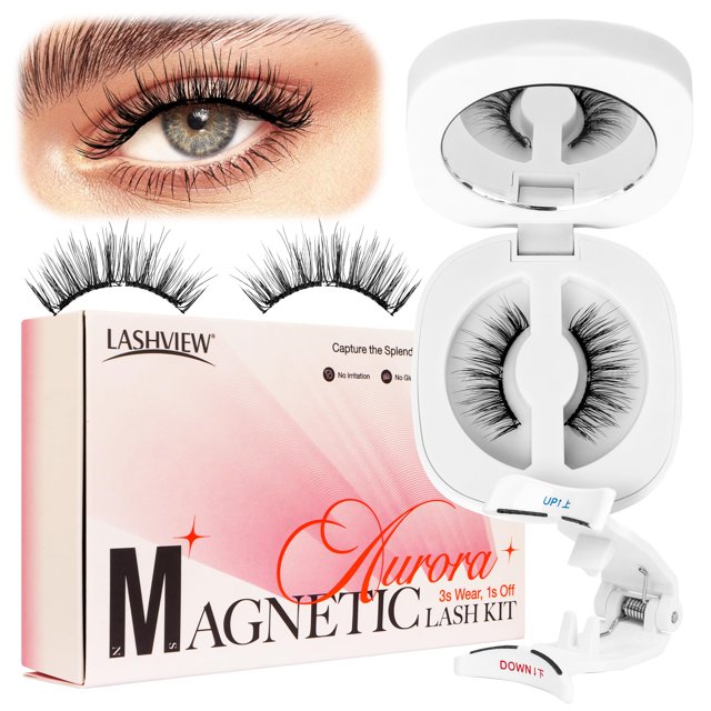 Pestañas magnéticas LASHVIEW Upgrade, reutilizables, de aspecto natural