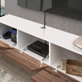 thumbnail image 4 of Atelier Mobili Floating TV Stand, TV Stand up to 75 inch TV, Floating TV Stand Wall Mounted, Floating Entertainment Center, TV Stands for Living Room-Color:Glossy White & Country Oak, 4 of 6