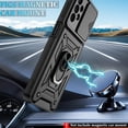 thumbnail image 5 of Galaxy A13 4G Case / A13 4G Lite Case, Samsung Galaxy A13 4G Case with HD Screen Protector, Heavy Duty Shockproof Phone Cover with Magnetic Kickstand Ring for Galaxy A13 4G, Black, 5 of 15