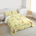 thumbnail image 3 of Castle Fairy Cute Wildlife Lion Elephant Giraffe Bedding Comforter Set 2pcs for Kids Children Teens,Cartoon Floral Flowers Animal Twin Comforter Sets Microfiber,Yellow Orange Breathable Bedding Set, 3 of 8