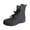 Black, variant on Fesfesfes Chelsea Boots Women British Style Solid Color Lace-up Boots Side Zip Casual Wedge Heel Boots 7.5(40)