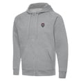 thumbnail image 2 of Men's Antigua Heather Gray New Mexico Lobos Big & Tall Victory Full-Zip Hoodie, 2 of 3