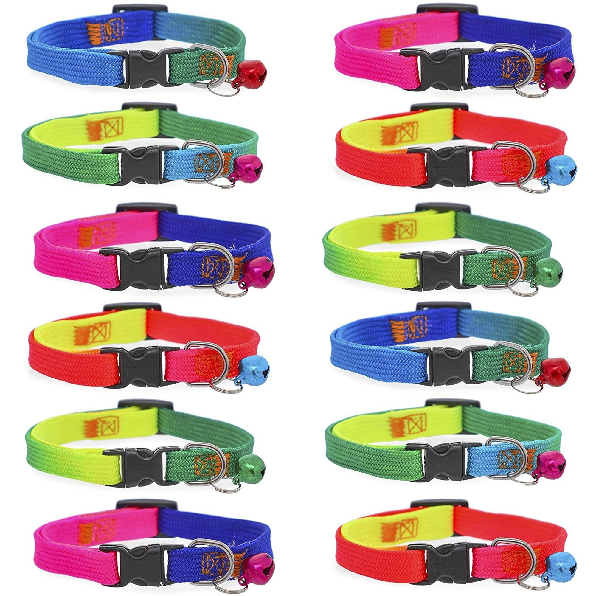 5pcs/lot Cat Breakaway Collars with Bell Quick Release Safety Buckle for Kitten 