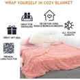 thumbnail image 5 of Lochas Pale Peach Pink Microfiber Plush Throw, 60" x 50", 5 of 7
