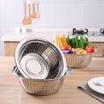 thumbnail image 3 of Labymos Stainless Steel Vegetable Basin Rice Bean Rinsing Bowl Kitchen Strainer SS Mixing Washing Bowl, 3 of 8