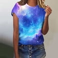 thumbnail image 5 of GaThRRgYP Breathable Short Sleeve Shirt Women's,Women's and Men's Casual Print Short Sleeve Round Neck Top Blue L, 5 of 6