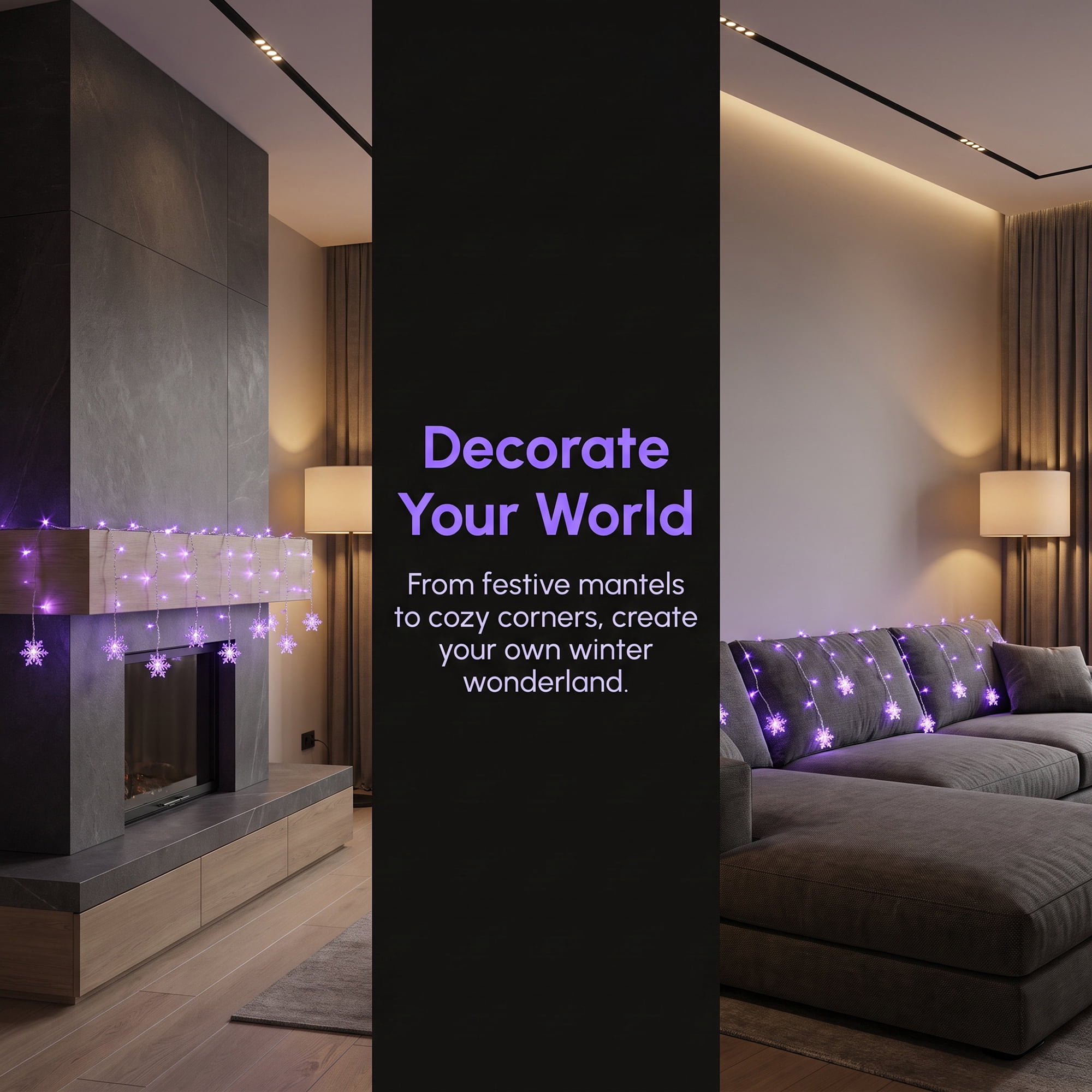 Unique Bargains 3D Snowflake Decor Lights for Indoor Romantic Winter Decorations 3.5 ft Blue EU Plug In Powers Steady On and Twinkle Lights