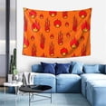 thumbnail image 5 of DouZhe Cartoon Fire Flames Red Tapestry Wall Hanging Tapestries Dorm Room Home Decor, 60" x 40", 5 of 7