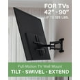 thumbnail image 2 of SANUS Premium Full Motion TV Mount for 42"-90" TVs - Sturdy & Smooth Extension, Swivel and Tilt for Big TVs - Universal Design Fits Samsung, LG, Vizio, TCL & More - Easy Installation -OLF22, 2 of 8