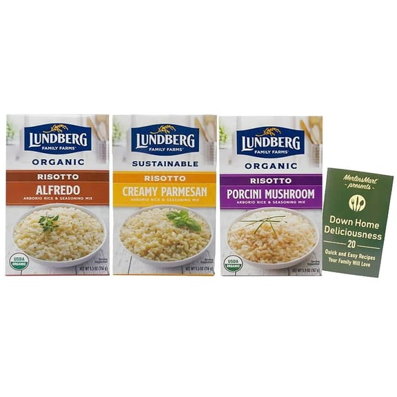 Traditional Italian Risotto Rice | Gluten-Free | 3 Flavor Variety (1) each: Alfredo, Creamy Parmesan, Porcini Mushroom - Lundberg | MerlinsMart Zine