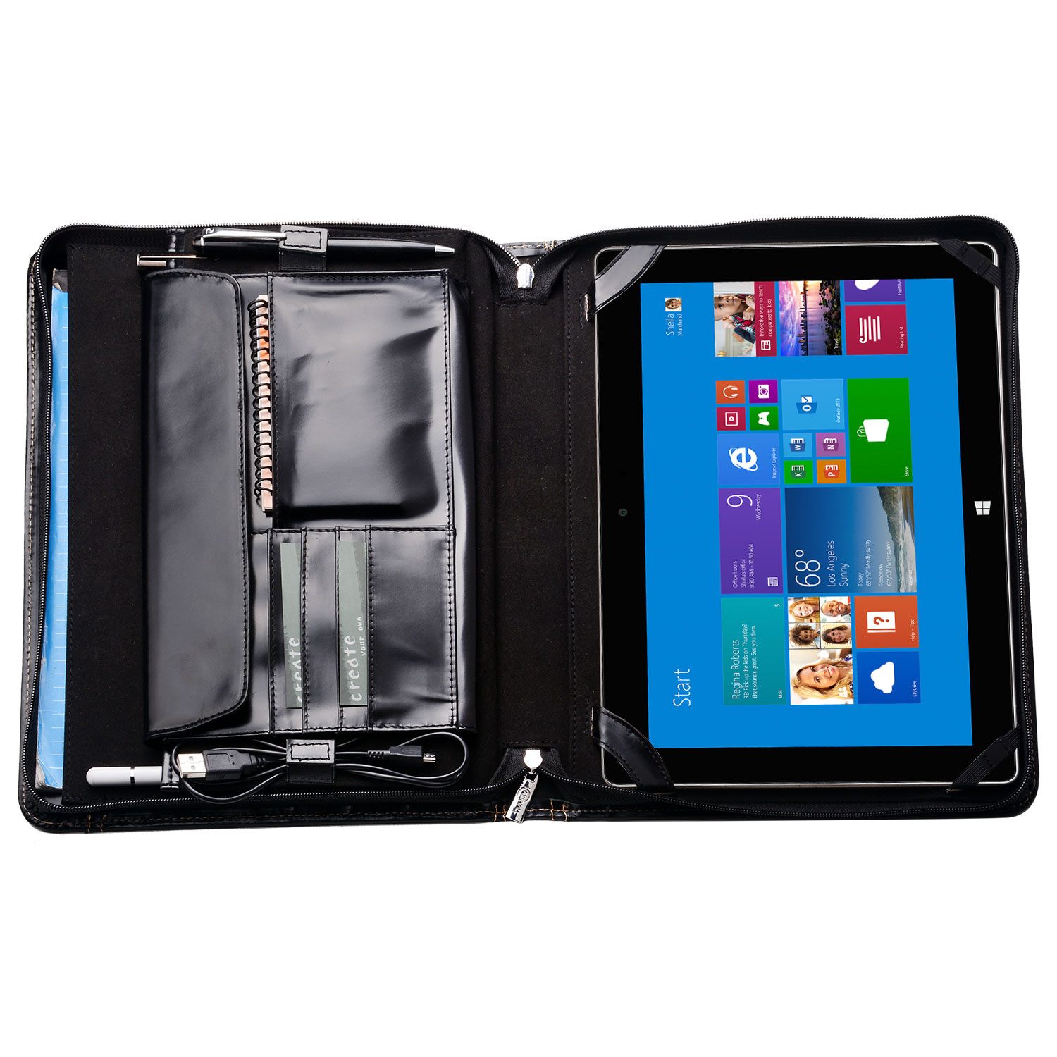 Leather Business Portfolio Professional Organizer A4 Document Folder