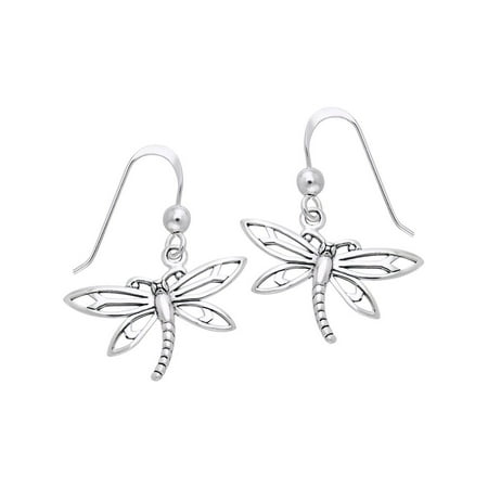 - Sterling Silver Dragonfly Dangle Earrings