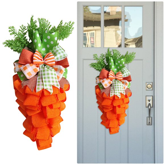 Hbdhejl Décorations de Pâques Ornement de Carottes Suspendu Guirlande de Carottes Artificielles Bannière de Carottes pour Cheminée Maison Cuisine Fête