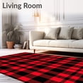 thumbnail image 2 of ODIKA 6'x9' Machine Washable Non-Slip Area Rug, Tartan Inspired Grid with Seasonal Color Palette High Traffic Rug with Pad, Red, 615863, 2 of 8