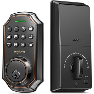 ARPHA Keyless Entry Door Lock, Door Locks for Front with 100 Codes, Smart Lock with Anti Peeping Password, Keypad Deadbolt One Touch Locking, Auto Lock, Easy Install, Zinc Alloy