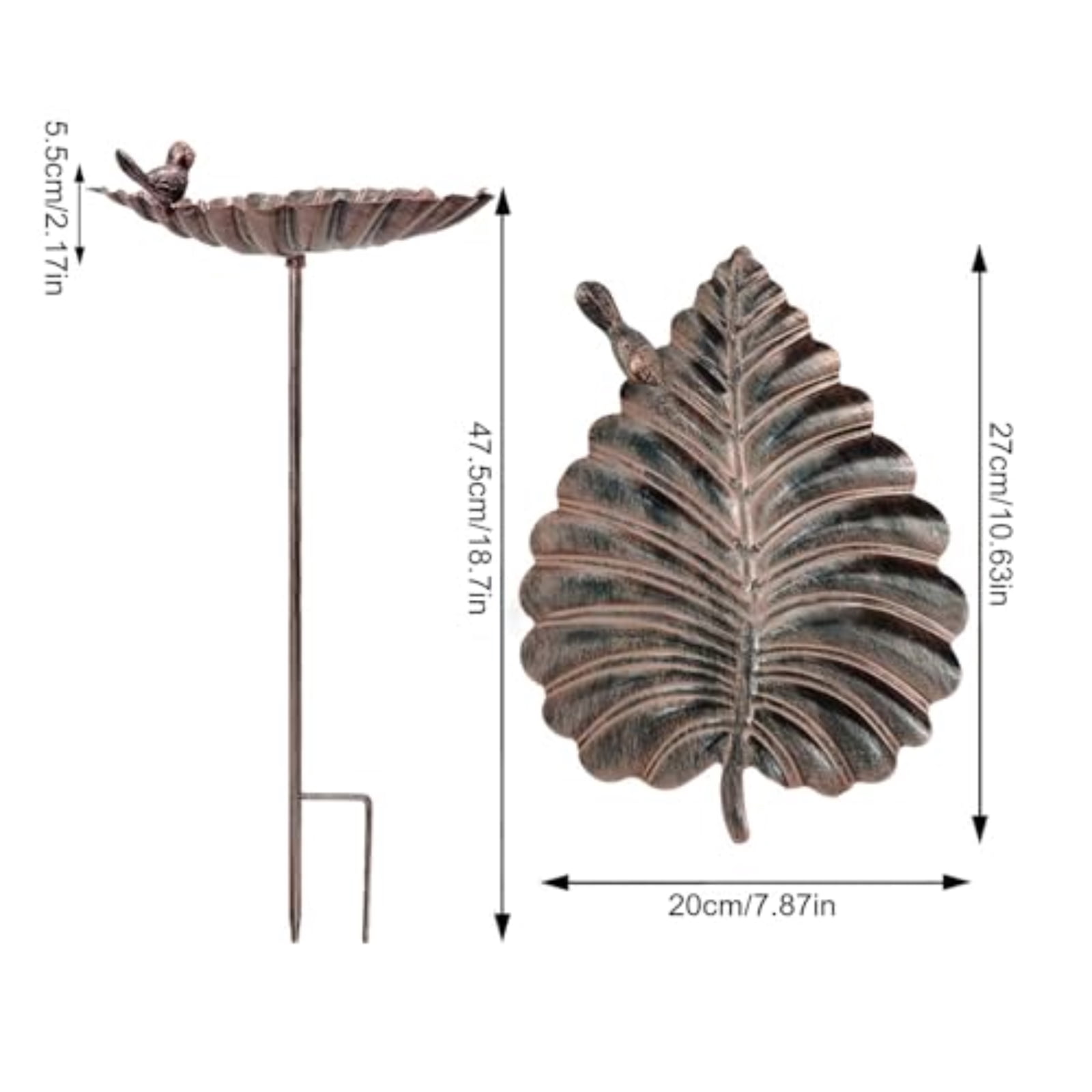 Cast Iron Standing Bird Feeder with Pole, Bird Feeders for Outdoors, Squirrel-Resistant Platform Bird Feeder Tray with Ground Spike for Garden, Yard & Lawn