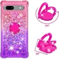 thumbnail image 2 of Clear Case for Google Pixel 7a with Kickstand for Girls Women, Liquid Glitter Sparkle Bling Cute Case Gradient Quicksand Cover for Google Pixel 7a JB Pink Mauve, 2 of 8