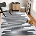 thumbnail image 4 of Yesfashion Carpets Area Rugs Washable 9'*12' Modern Berber Stripe Area Rug Indoor Low Pile Non-Slip Throw Rug Soft Rugs Bedroom,Black Beige Beige Black 9ft*12ft, 4 of 7