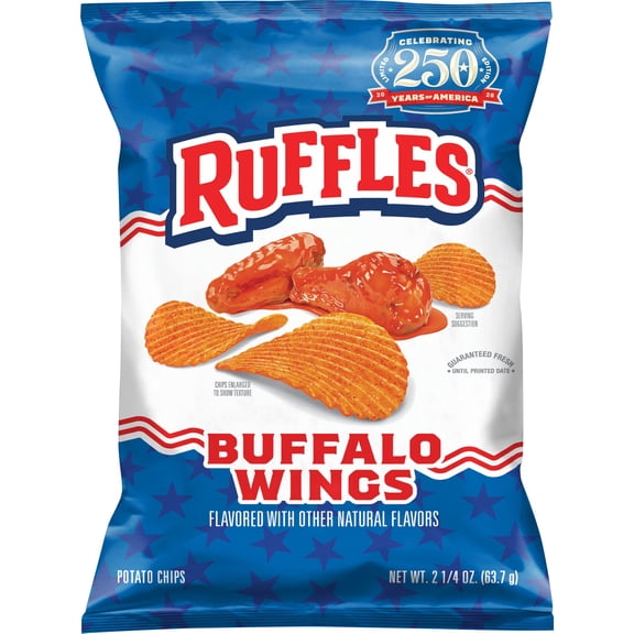 Ruffles Buffalo Wings Potato Chips Bag, 2.25 oz