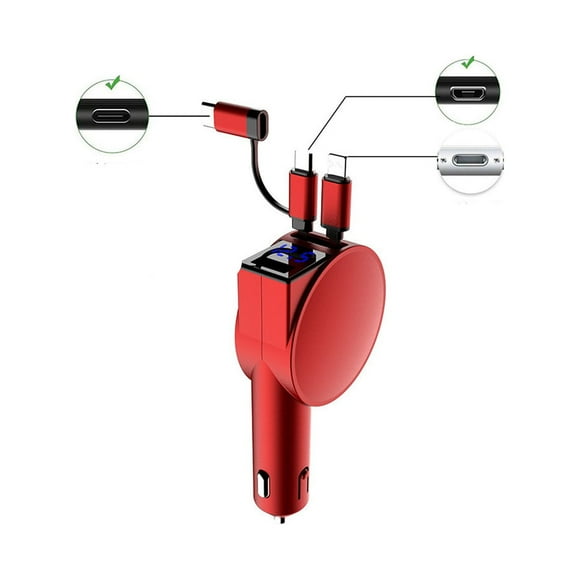 Cameland 3-In-1 Retractable Fast Charging Car Adapter,60W Super Fast Charging