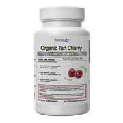Superior Labs Organic Montmorency Tart Cherry  1000mg  Extract, 60 Veg Caps  2% Proanthocyanidins  Celery Seed & Black Pepper Extracts for Maximum Absorption  Supports Balanced Uric Acid Levels