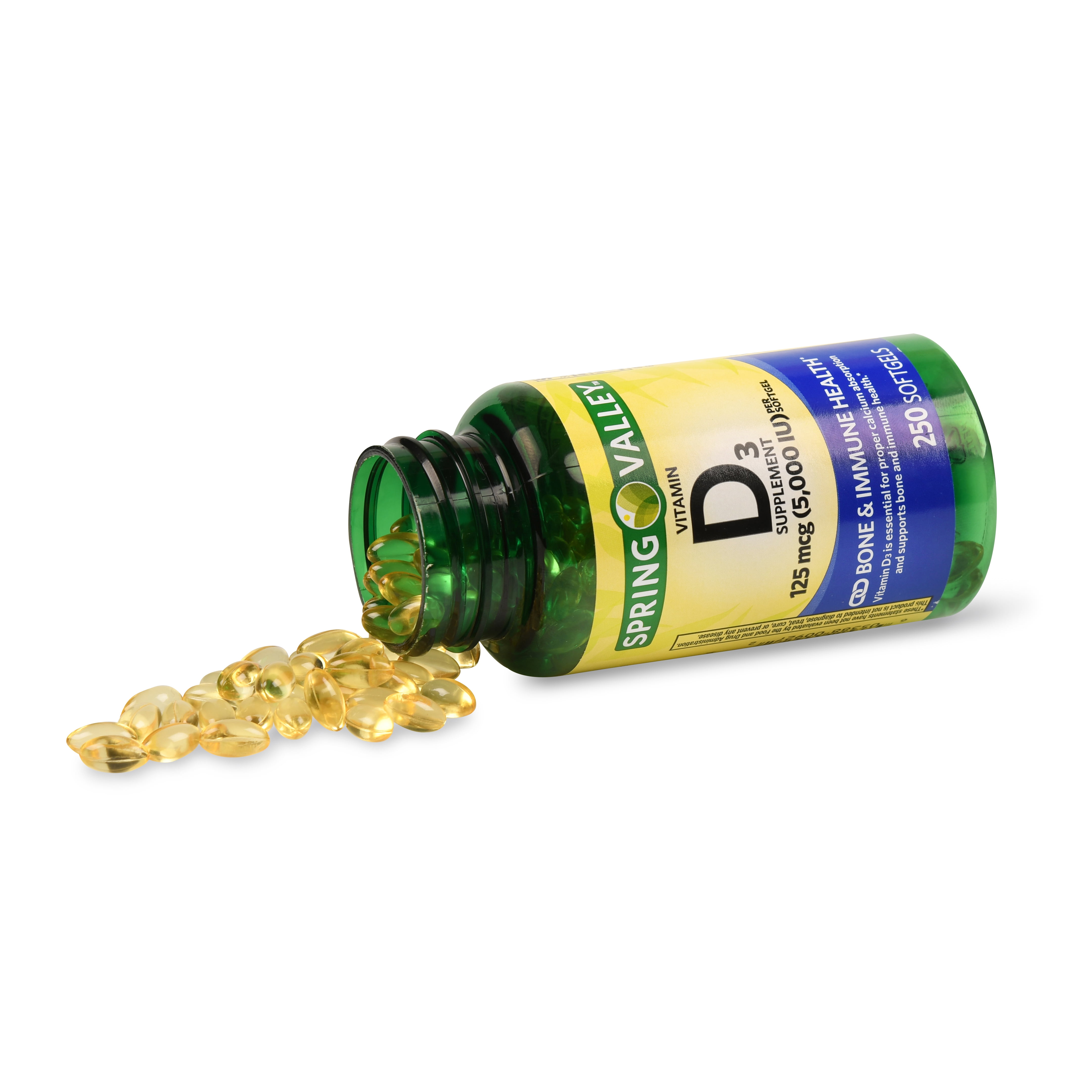 Spring Valley Vitamin D3 Softgels 5000 Iu 250 Ct Walmartcom