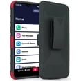 thumbnail image 2 of Case with Clip for Jitterbug Smart3 Phone, Nakedcellphone [Red] Rugged Hybrid Cover [with Kickstand] and [Rotating/Ratchet] Belt Hip Holster for Jitterbug Smart 3 (2021) for Seniors (aka Lively Smart), 2 of 7