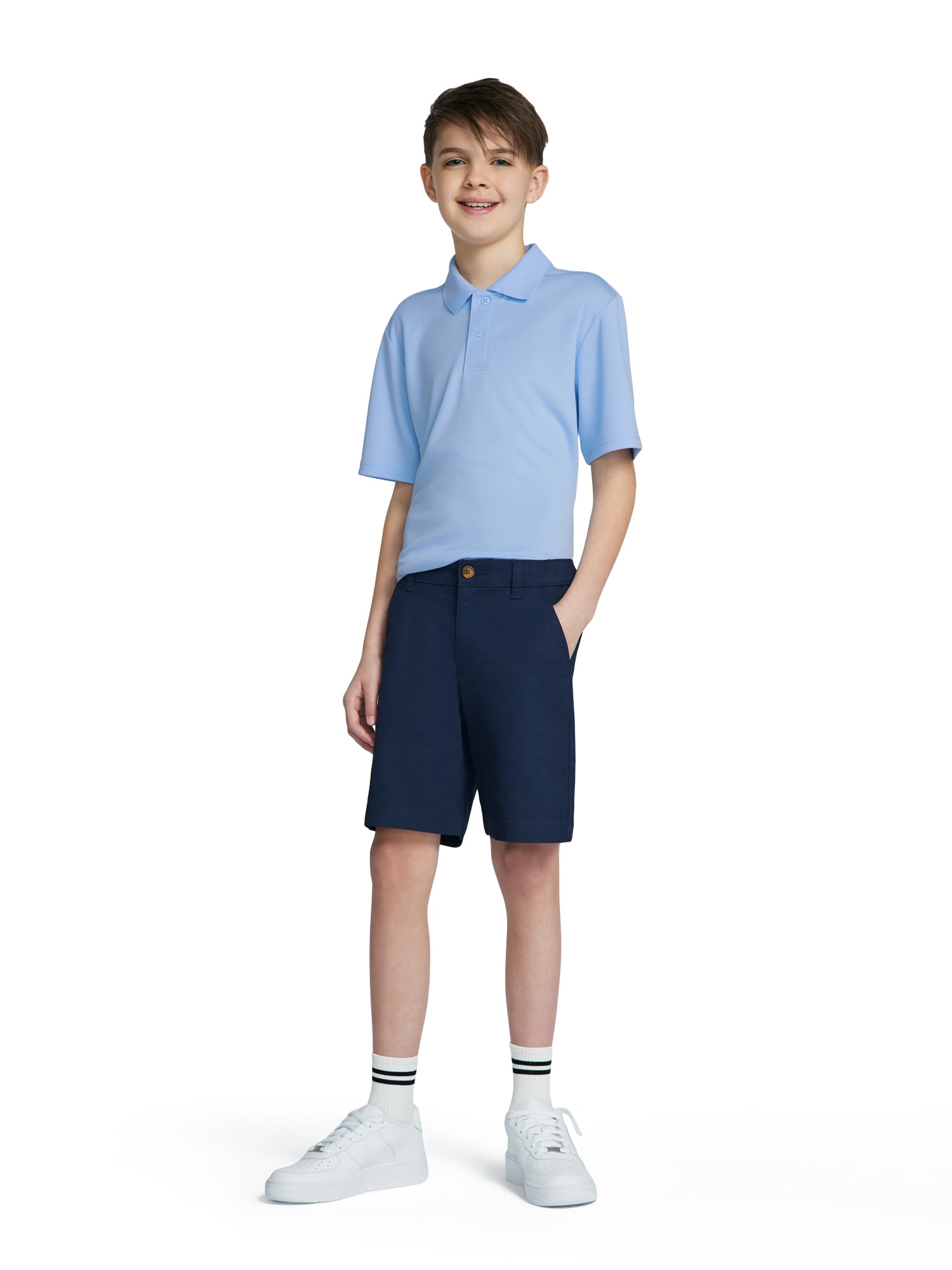 Wonder Nation Boys School Uniform Stretch Performance Shorts, Sizes 4-18 & Husky