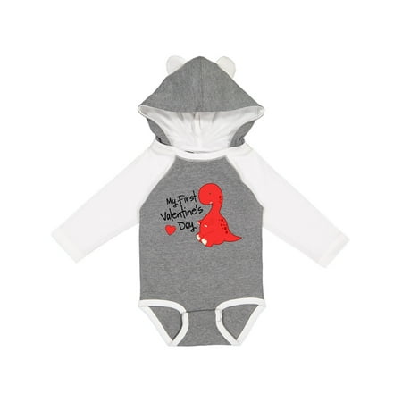 

Inktastic My First Valentine s Day Gift Baby Boy or Baby Girl Long Sleeve Bodysuit