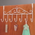thumbnail image 2 of Over The Door Hooks,Over The Door Hanger for Hanging,Over Door Towel Rack Coat Rack Hanger Hooks for Clothing,Anti-Rust Overdoor Organizer Rack with 7 Hooks for Bathroom Bedroom Hat Purse Robe White, 2 of 7