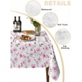 thumbnail image 3 of Pink Spring Floral Tablecloth Rectangle Table Cloth 60x120, Waterproof Outdoor Table Cloth Covers Decorative Table Protector, Summer Botanical Elegant Washable Table Cover for Kitchen Dinning Party, 3 of 8