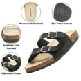 thumbnail image 4 of Alpine Swiss Mens Double Strap Slide Sandals with EVA Sole - Flat Casual Comfort Shoes, Black, 4 of 7