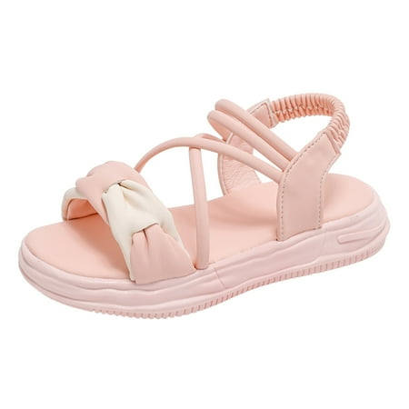 

YTIANH Toddler Girls Sandals Kids Shoes Fashion Casual Flat Fish Mouth Sandals Comfortable Soft Sole Kids Beach Sandals Pink 34