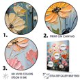 thumbnail image 3 of Designart "Expressive Blue And Orange Zinnias II" Zinnias Floater Framed Wall Art Prints, 3 of 5