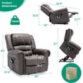 thumbnail image 2 of VIVIJASON Electric Power Lift Recliner Chair for Elderly, Heated Vibration Recliners Chair Massage Lounge Single Sofa Living Room Chair with 2 Remote Controls, Side Packets & USB Port, Smokey Grey, 2 of 8