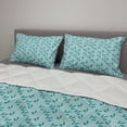 thumbnail image 2 of Leafy Comforter & Sham Bedding Set, Continuous Monochromatic Botanical Pattern with Leaves, 3 pcs Duvet Set Microfiber Filling Quilt, 5 Sizes, Seafoam Petrol Blue, by Ambesonne, 2 of 4
