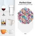 thumbnail image 6 of Naloa Watercolor Owl Leather Coasters for Drinks, Durable Drink Coasters 4 Set for Tabletop Protection, Luxurious Home Décor and Housewarming Gift ( {designName})Octagon, 6 of 6