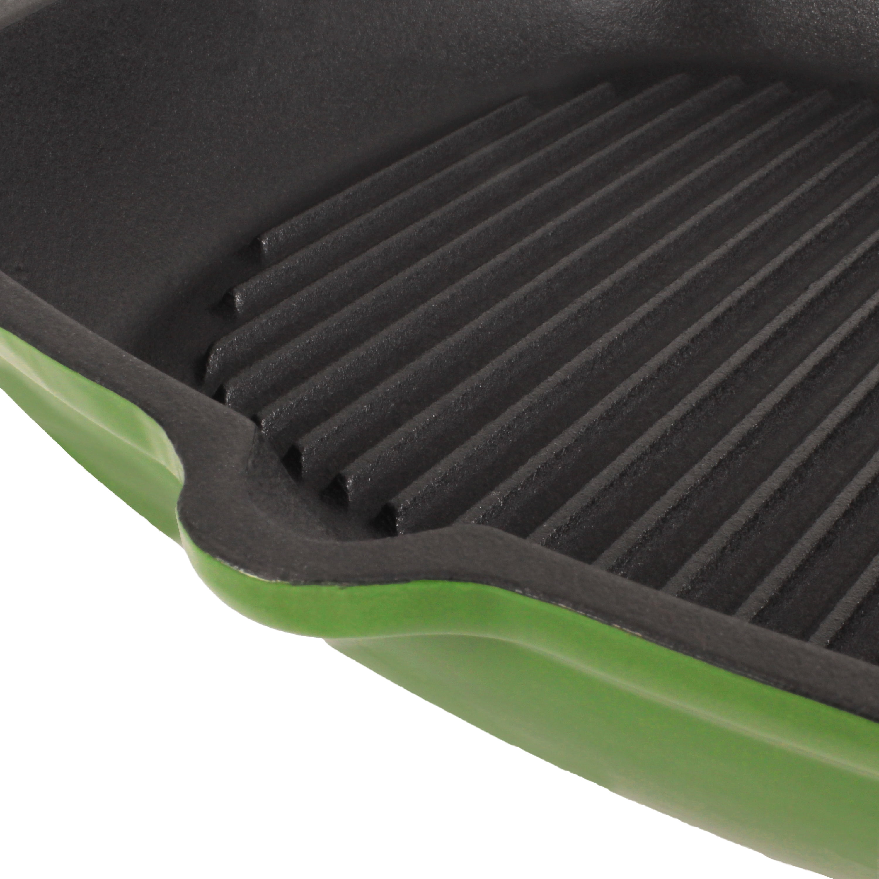 BergHOFF Neo 2pc Cast Iron 11" Grill Pan with Steak Press, Green