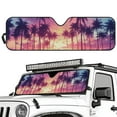 thumbnail image 2 of Uorisanigo Palm Tree Hawaiian Windshield Sun Shade for 1997-2018 Jeep Wrangler TJ JK JKU, Foldable Windshield Sunshade Blocks UV Rays, Sunshades Heat Shield Compatible with Wrangler 1997-2018, 2 of 7