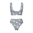 thumbnail image 6 of Rocae Cartoon Poodle Dog for Bikini Set for Women Two Piece Sexy High Swimsuits Split Crossover Bikini XX-Large, 6 of 9