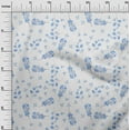 thumbnail image 2 of oneOone Polyester Lycra Medium Blue Fabric Florals Craft Projects Decor Fabric Printed By The Yard 56 Inch Wide, 2 of 4
