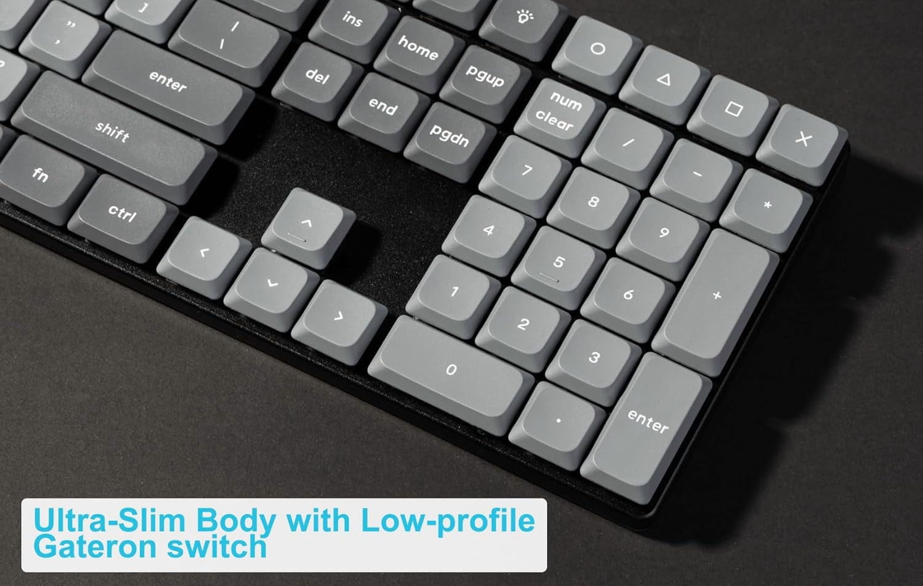 Keychron K5 Max 100% Layout Ultra-Slim Wireless Mechanical Keyboard, QMK Programmable Hot-Swap Bluetooth/2.4 G/Wired with RGB Backlight Low Profile Gateron Brown Switch, PBT Keycaps for Mac Win Linux