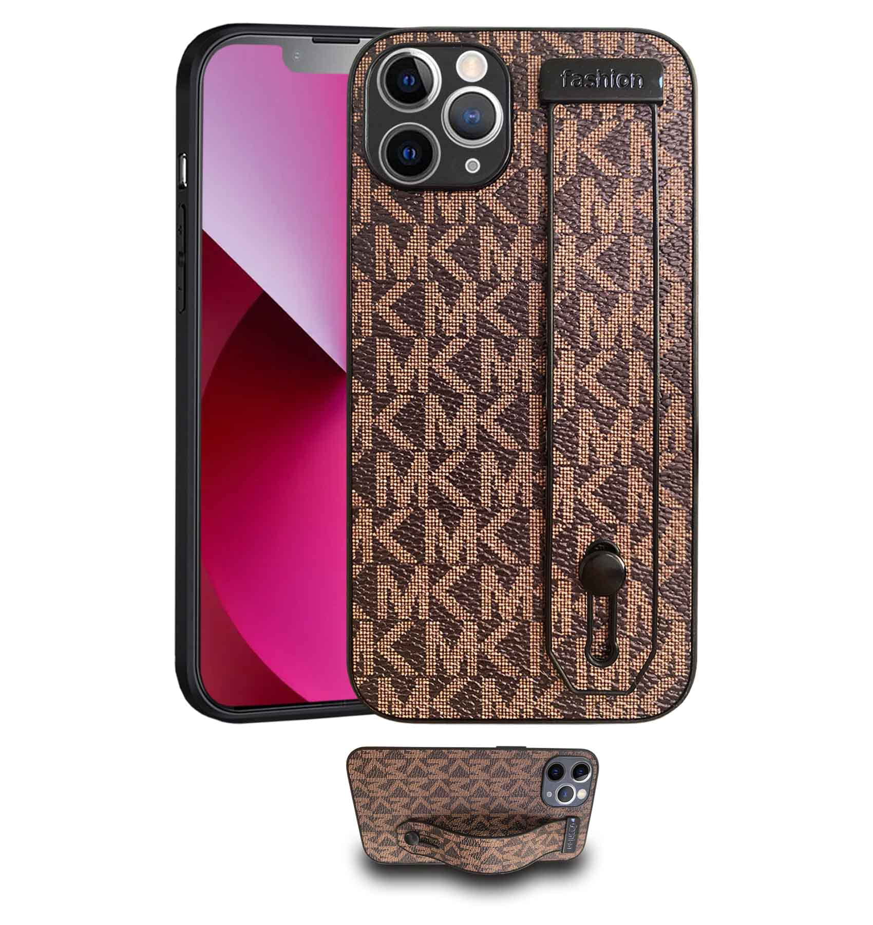  HJDGUEFS Designer Square Luxury 13 Pro Max Case for Girls  Women, Classic Pattern Retro Aesthetic Soft TPU Leather Cover Shockproof  Protection Cases for 13 pro max 6.7 inch- Hazelnut Brown 