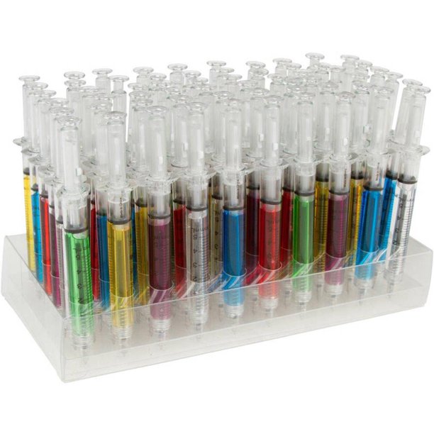 Blue Ink Syringe Pen Pack of 60 By Allures & Illusions (Mixed Color