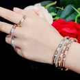 thumbnail image 6 of Rose Gold Plated Cobra Cubic Zirconia Snake Bangle Ring Set for Women Jewelry, 6 of 9