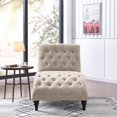 Crilly Chaise in Oatmeal Velvet